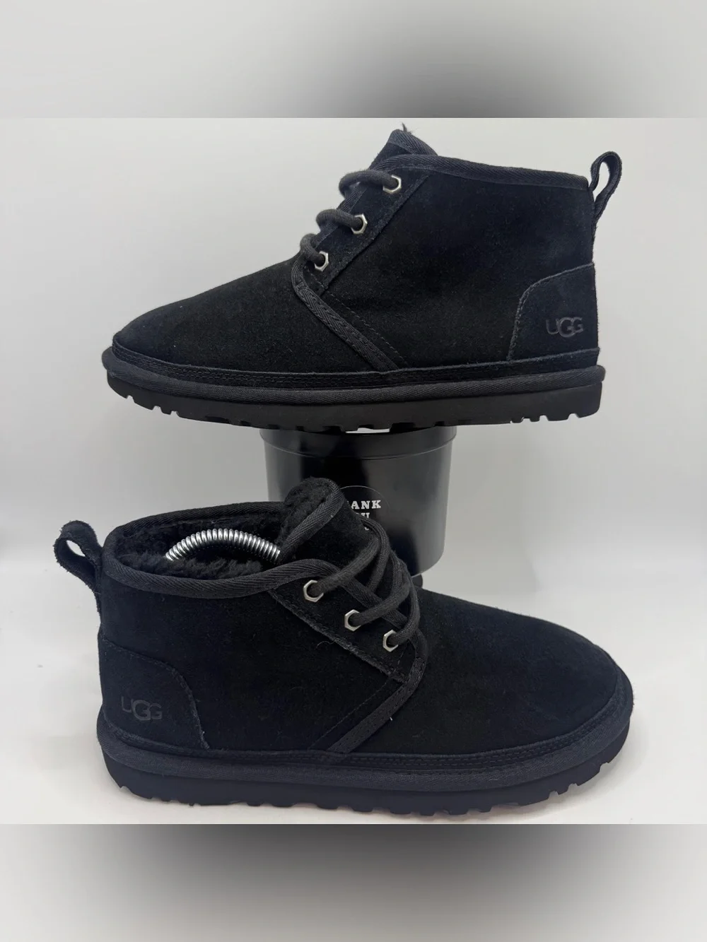 UGG Neumel Men’s Size 8 Black Suede Shearling Lace Up Chukka Boots